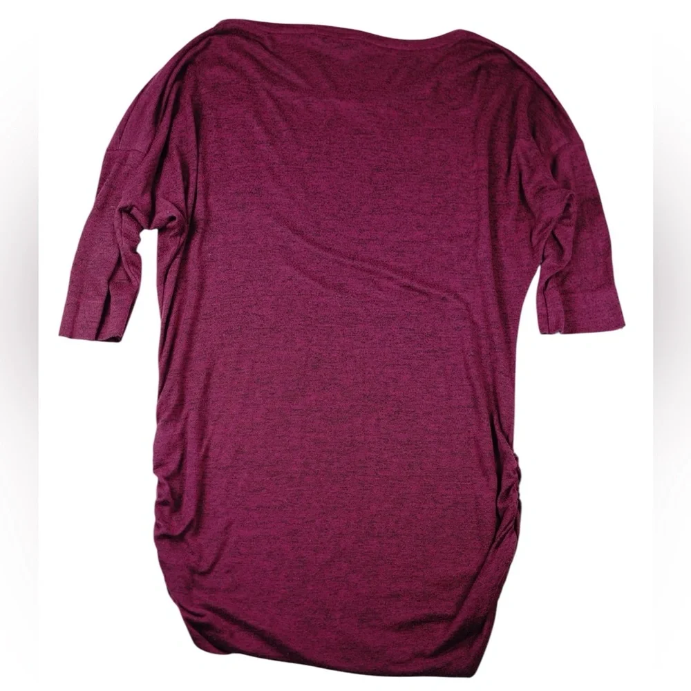 Express Burgundy Ruched Knit Top Stretch Jersey – Size Large - Picture 8 of 16
